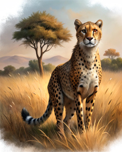 africa savana wild themed, realistic, oil painting draw