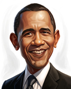 black and white caricature of barack obama