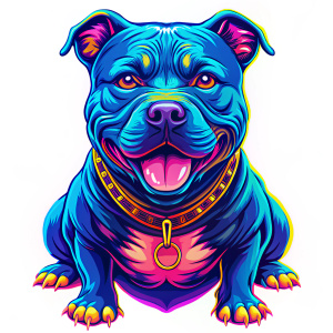 Staffordshire Bull Terrier Dog, mascot cartoon character, isolated on white background