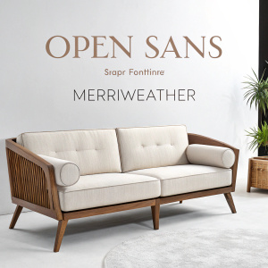 Using the previous information and image, generate a font pair for this furniture bureau