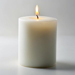 basic white glaased candle