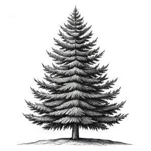line art drawings design  line art Pohon Pinus dari Jarak Dekat: . clean background blACK AND WHITE COLOR