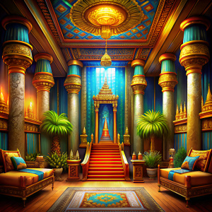 Egyptian royal throne room with hieroglyphics in . High quality can be printed on a banner