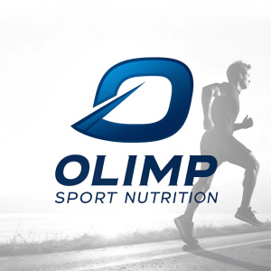 A sleek, digital logo for Olimp Sport Nutrition featuring a prominent, stylized blue letter. The design showcases a bold, modern look emphasizing the brand's athletic and contemporary identity.
