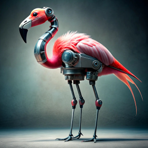 make an animal, flamingo, futuristic, robot 