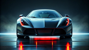 One supercar, new concept, Racing, Rearview, dark style