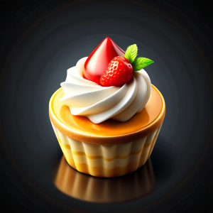 Vector, illustration, cartoon, Realistic, 3D dessert icons,  high quality image, hd, 4k, 8k, On a black background, micro detail of the object,




