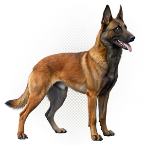 Pastor Belga Malinois, hiper definicion, cuerpo y cabeza fuerte, sin fondo de la imagen