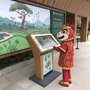 Report on the Wetland Park Wuzhiqi Character Design project, launched in 2016, highlighting a unique character design for an interactive kiosk at Hong Kong Wetland Park. Featuring a mythical creature with traditional Chinese elements.