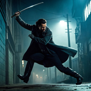 Dynamic action pose of actor on 'Ronin' Blu-ray cover. Dark, moody color palette.
