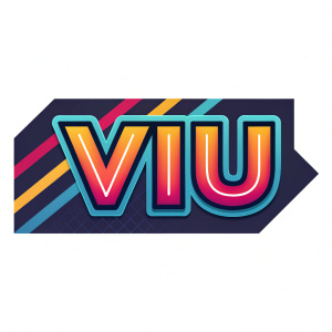 Stylized 'Viu' logo, bold and vibrant, designed for streaming platform.