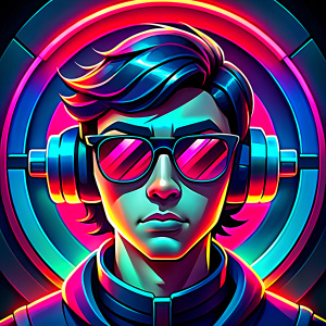 depict a software developer in LOFI style using pastel shades,headphones and glasses