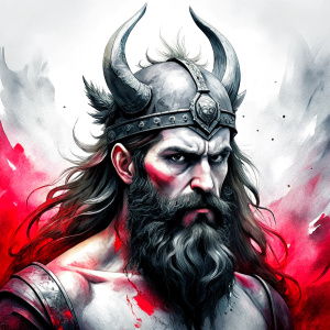 viking warrior perfect realistic art, high-definition, high-definition grey and black, white background 