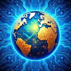 global blue circuit board  background