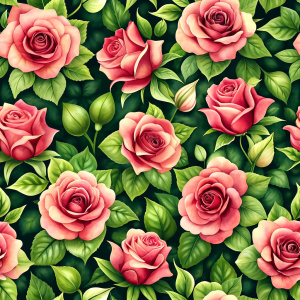 roses, seamless pattern