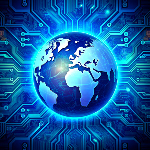 global blue circuit board  background
