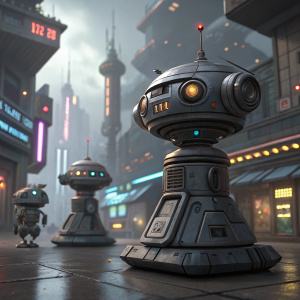 Melissa Smith's concept art for Ratchet & Clank. Futuristic setting with mechanical props and detailed gray metallic finish.