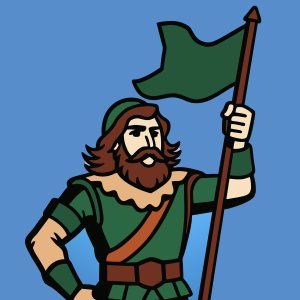 conqueror raising a flag
