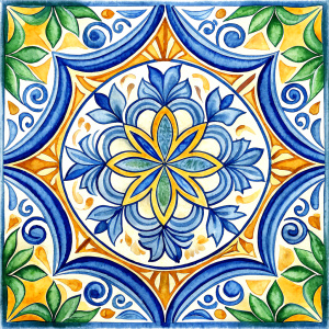 Italian ceramic tile pattern mediterranean vector image