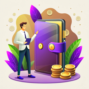 Create an illustration that represents new mobile wallet of a digital marketing agency