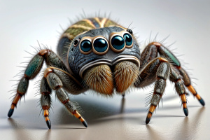 Peacock Spider in white background 