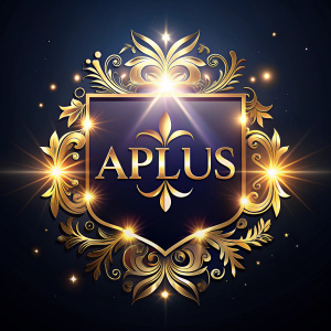 A LUXURIOUS LOGO  say APLUS