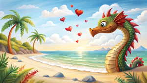 sea, background for the game, Chinese new year, wooden dragon