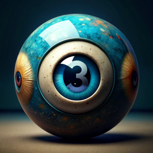 ultra realistic eye shaped billiard ball number3