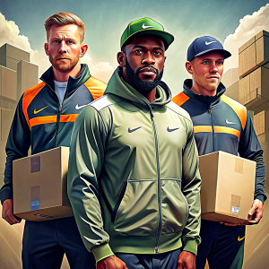 James St. Patrick, Tariq James St. Patrick and Tommy Egan from the Power series, who are making a delivery in a NIKE track suit. 