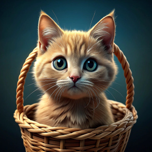 kitten in a basket