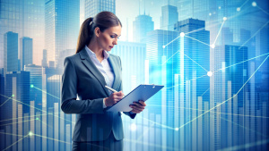 Banking business, finance and investment concept. Businesswomen analyzing market data, financial graph report, economic growth, business strategy, planning and solution, risk management