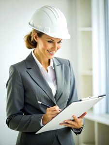 business women consultant architect reading a contract, signing papers