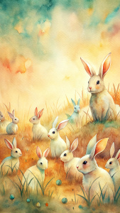 field of bunnies