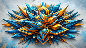 3D graffiti wildstyle on white paper, perfect composition, dynamic and aesthetic, 3D color effects, edgy and modern, ""COPY""