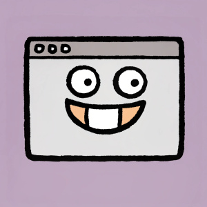 silly colorful website software development icon