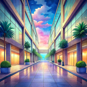 anime background mall