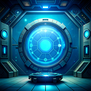 hud panel, futuristic, photography, on blue background