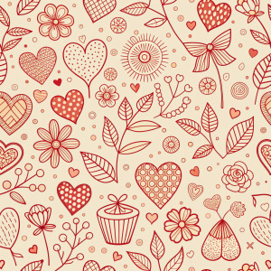 valentine day minimalist doodles for seamless pattern tile, light background