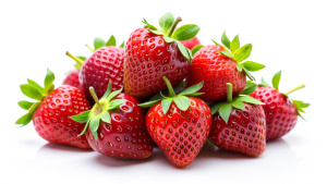 delicious strawberries on white background