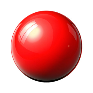 icono rojo esfera  lisa traslucida de plástico 
