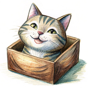 American Shorthair cute smile box