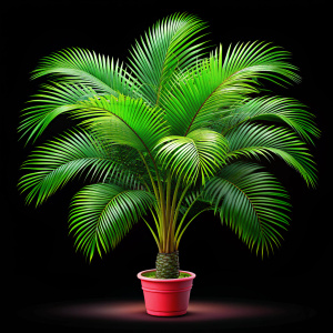 A realistic Palm plant isolated on black
