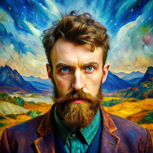 portrait of a grison, matte painting, neo-fauvism, thoroughfarecore, Ecoic

