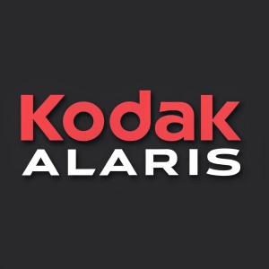Prominent display of Kodak Alaris logo. Dark background. Text in bold, modern font, combining red and black colors.