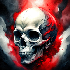 skull island tattoo design - perfect realistic art - high-definition - grey and black - white background 