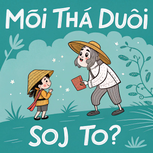Cartoon illustration of 'Moi Tha Duoi Soj To?' by Jonathan Safran Foer. Teal background with playful text in white