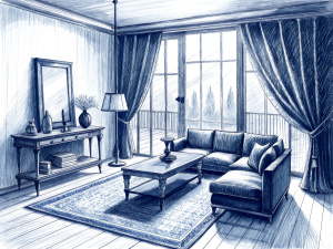 living room sketch