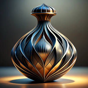 elegant futuristic black glass bottle