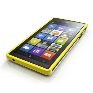 Nokia Lumia 820 Yellow and White on white background