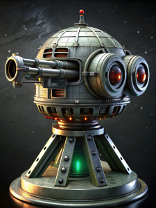 ballistic space pea shooter turret in gunport